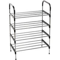 4-Tier Stackable Shoe Storage Rack - Space-Saving Organiser
