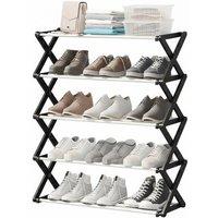 Foldable Multi-Tier Metal Shoe Rack with 5 Spacious Shelves