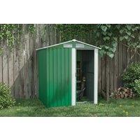 Green Galvanised Steel Garden Tool Shed with Roof - 152x132x188cm Weather-Resistant Storage