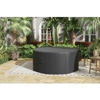 Heavy-Duty Round Garden Furniture Cover - Weather-Resistant Oxford, 193x80cm, Black