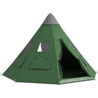 6-Person Waterproof Tipi Camping Tent with Carry Bag - Family Outdoor Shelter