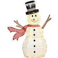 3FT Pre-Lit LED Snowman Christmas Yard Decoration - 78 Warm White Lights, Waterproof Outdoor Display