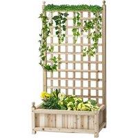 Wooden Raised Planter with Trellis - Indoor/Outdoor Garden Bed