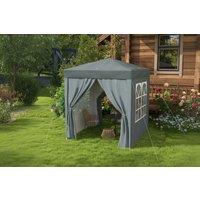 Grey 2x2m Weather-Resistant Pop-Up Gazebo Tent with Removable Walls & Carry Bag - Steel Frame Outdoor Shelter