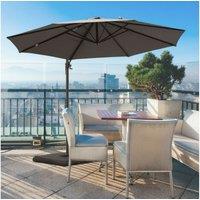 3m Weather-Resistant Cantilever Garden Parasol - Grey Aluminium Frame, 360 Rotating