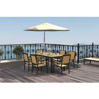 6-Seater Aluminium Garden Dining Set - Weather-Resistant Modern Outdoor Table & Chairs
