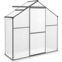 6x2.5ft Walk-In Polycarbonate Greenhouse with Aluminium Frame, Sliding Door & Gutter - Weatherproof Garden Storage Solution