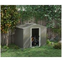 8x6ft Galvanised Metal Garden Tool Shed with Sliding Doors & Vents - Weather-Resistant Outdoor Storage