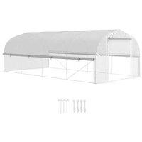 6x3x2m Walk-in Galvanised Steel Greenhouse Polytunnel with Roll-Up Sides - Outdoor Storage & Plant Protection