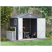 8x6ft Weather-Resistant Plastic Garden Shed with Lock, Vents & Foundation Base