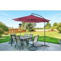 3m Wine Red Terylene Hanging Parasol - Water-Resistant Garden Umbrella, Steel Frame