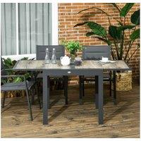 PRICE DROP! Aluminium Extendable Patio Dining Table - Weather-Resistant, Seats 6, Modern Outdoor Garden Furniture