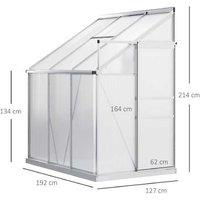 6x4ft Polycarbonate Walk-in Greenhouse Storage Shed with Vent & Gutter - Weatherproof, UV-Protected