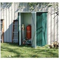 Green Steel Garden Storage Shed with Weather-Resistant Roof - 4.7x2.8ft, Secure Latch, Outdoor Tool Organiser
