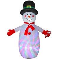 8ft Inflatable Christmas Snowman Decoration with Disco & LED Lights - Outdoor Pre-Lit Festive Display