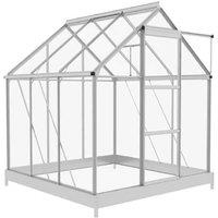 6x6ft Polycarbonate Walk-in Greenhouse Storage Shed with Sliding Door, Aluminium Frame & Base - Weatherproof, Secure, Spacious