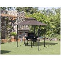 8ft Double-Tier BBQ Gazebo Grill Canopy - Powder-Coated Steel, Weather-Resistant, 2-Tier Shelter