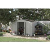 9x6ft Galvanised Metal Garden Storage Shed with Floor & Vents - Weather-Resistant, Spacious Outdoor Tool House, Silver