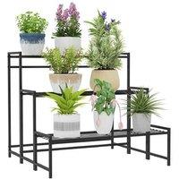 3-Tier Metal Plant Stand - Outdoor & Indoor Ladder Display Shelf