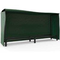 Heavy Duty Outdoor Firewood Rack with Weather-Resistant Cover - Green Metal Log Holder, 200x36x99cm - Garden Storage Accessory