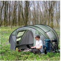 4-5 Person Pop-Up Waterproof Family Camping Tent - Lightweight, Easy Setup, Portable Shelter - Grey