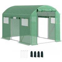 9.8 x 6.6ft Walk-In Polytunnel Greenhouse - Heavy-Duty Steel Frame, Weatherproof PVC Cover, Spacious Storage