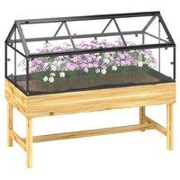 60 x 120cm Raised Garden Bed with Wooden Base - Durable Outdoor Planter & Cold Frame