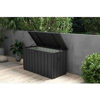 450L Weather-Resistant Steel Garden Storage Box with Wheels - Large Outdoor Lockable Chest
