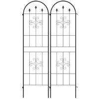 Set of 2 Metal Arrow Trellis Frames - Climbing Plant Support, 180cm