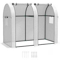 94 x 185cm Mini Two-Room Walk-In Greenhouse - Steel Frame & Weatherproof PVC Cover