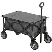 Folding Garden Trolley Wagon - Collapsible Outdoor Patio Accessory - Dark Grey
