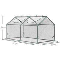 120x60x60cm PVC Mini Greenhouse Storage Shelter with Zippered Clear Cover - Weatherproof, Compact, Durable
