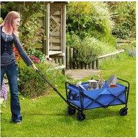 62L Outdoor Festival Trolley Wagon - Heavy-Duty Garden Cart, Foldable, Blue