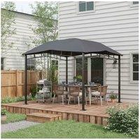 3x3m Steel Outdoor Gazebo Pavilion - Weather-Resistant Garden Shelter, Modern Grey