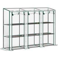 46 x 215cm Walk-In PVC Greenhouse with Nine Shelves - Multi-Tier Garden Storage & Plant Protection