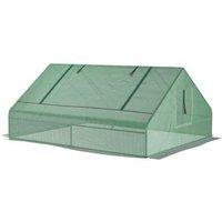 180x140x80cm Walk-in Mini Greenhouse with Roll-Up Windows & Door - Durable Metal Frame, Weatherproof PVC Cover, Compact Garden Storage