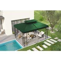 Green Polyester Gazebo Roof Replacement for 3x4m Frames - Weather-Resistant Outdoor Canopy Cover