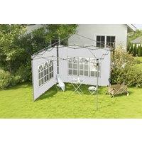 White Oxford Gazebo Side Panels with Windows - 2 Pack, Weather-Resistant, Fits 3x3m/3x4m Pop Up Canopies