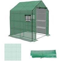 Walk-in Greenhouse Replacement PE Cover with Roll-Up Door - Heavy Duty, UV-Resistant, All-Weather Protection