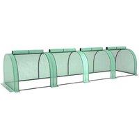 395x100x80cm Small Walk-In Polytunnel Greenhouse - Durable PE Cover, Steel Frame, Weather Protection