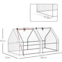 180x90x90cm Walk-In Mini Greenhouse with Steel Frame & UV-Resistant Cover - White - Weatherproof Storage Solution