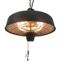 Adjustable Infrared Halogen Patio Heater 1000W/2500W - Water-Resistant Outdoor Electric Heater, Black