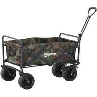 Heavy-Duty Folding Garden Trolley Wagon with Steel Frame & Carry Bag - 100kg Load, 95L Capacity