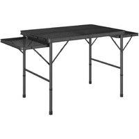 4.5ft Portable Folding Grill Table with Side Panels - Outdoor BBQ Table, Adjustable Height, Metal Top