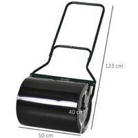Heavy-Duty Steel Lawn Roller with Fillable 60L Drum & Ergonomic U-Handle - 50cm Wide, Rust-Resistant