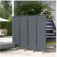 4-Panel Garden Privacy Screen - Heavy-Duty Steel Frame, 1.7m Height, Foldable Outdoor Divider