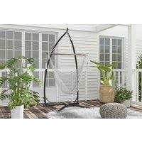 Heavy-Duty Metal Hammock Chair Stand - Black, Weather-Resistant, 150kg Capacity