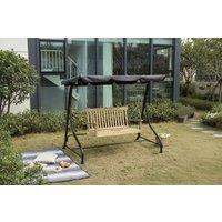 2-Seater Fir Wood Garden Swing Chair Bench with Hanging Chain - Weather-Resistant Outdoor Loveseat