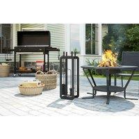 Black & Steel 5pc Metal Fireplace Tool Set - Compact Fireside Companion for Indoors & Outdoors