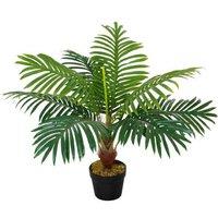 Artificial Palm Tree in Pot - 60cm Realistic Plastic Plant for Indoor & Outdoor Landscaping